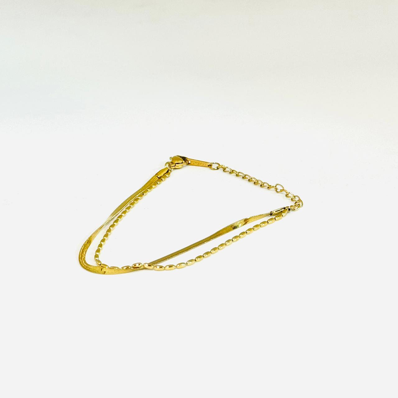 JAHA TOW LAYER ROSE GOLD STYLE BRACELET